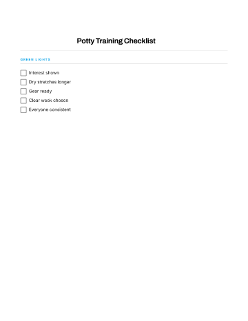 Potty Training Checklist — Babies & Toddlers checklist template