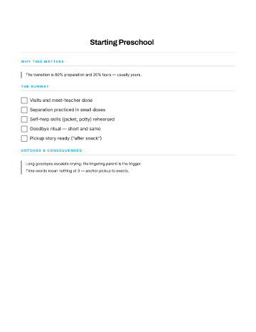 Starting Preschool — Babies & Toddlers template