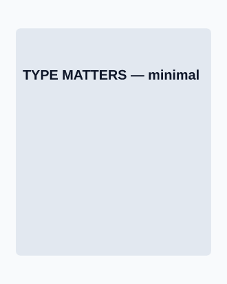 TYPE MATTERS — Minimal Typography template