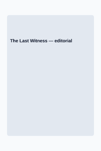 The Last Witness — Mystery & Thriller template