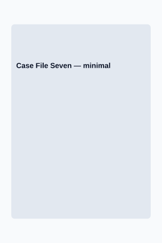 Case File Seven — Mystery & Thriller bookcovers2 template
