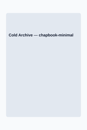 Cold Archive — Mystery & Thriller bookcovers2 template