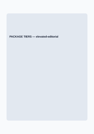 PACKAGE TIERS — Proposals & Pricing template