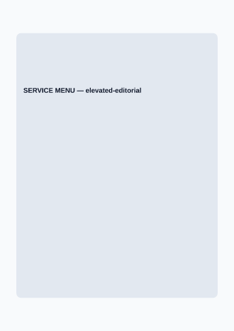 SERVICE MENU — Proposals & Pricing business template