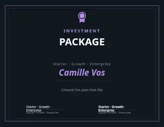 PACKAGE TIERS — Proposals & Pricing business template