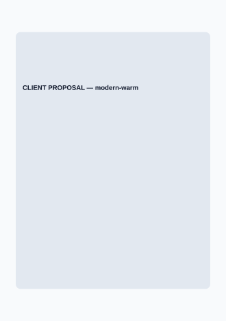 CLIENT PROPOSAL — Proposals & Pricing business template