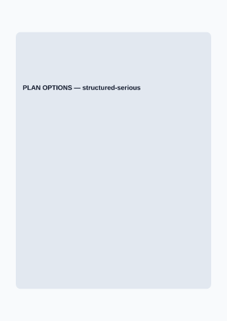 PLAN OPTIONS — Proposals & Pricing business template