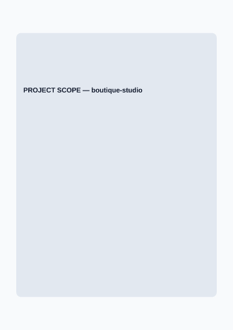 PROJECT SCOPE — Proposals & Pricing business template
