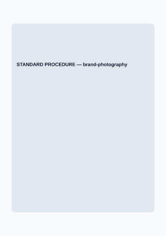 STANDARD PROCEDURE — SOPs & Process business template