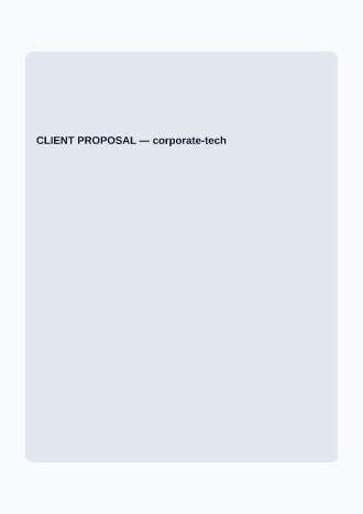 CLIENT PROPOSAL — Proposals & Pricing business template