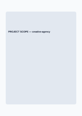 PROJECT SCOPE — Proposals & Pricing business template