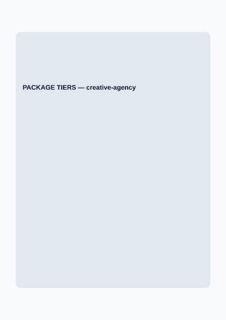 PACKAGE TIERS — Proposals & Pricing business template