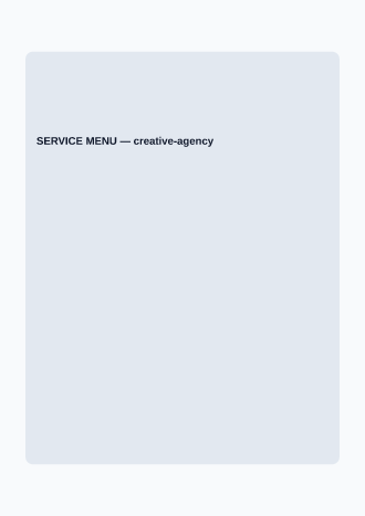 SERVICE MENU — Proposals & Pricing business template