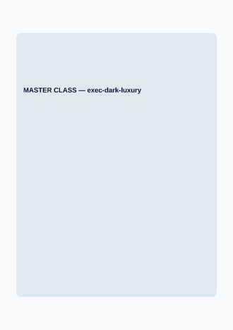 MASTER CLASS — Pitch & Webinar business template