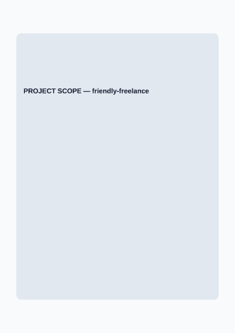 PROJECT SCOPE — Proposals & Pricing business template
