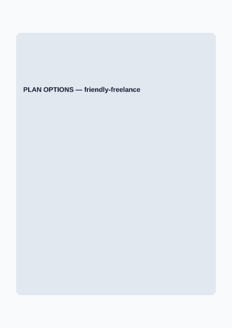 PLAN OPTIONS — Proposals & Pricing business template