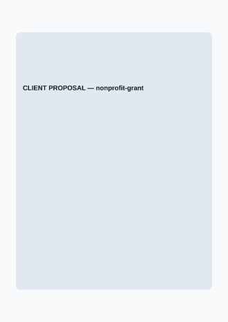 CLIENT PROPOSAL — Proposals & Pricing business template