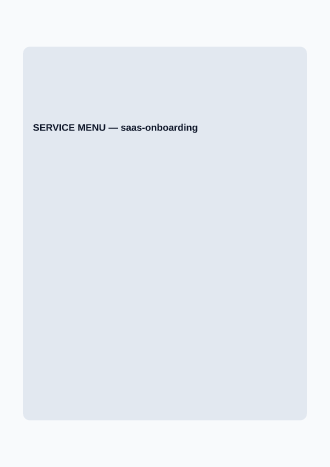 SERVICE MENU — Proposals & Pricing business template