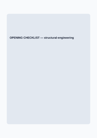 OPENING CHECKLIST — SOPs & Process business template