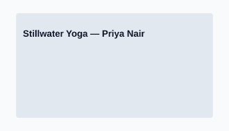 Stillwater Yoga — Wellness & Fitness template