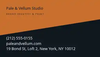 Pale & Vellum Studio — Design & Creative Studio business card template