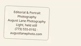 August Lane Photography — Photography & Media business card template