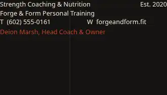 Forge & Form Personal Training — Fitness & Wellness business card template