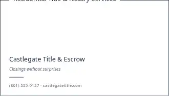 Castlegate Title & Escrow — Insurance & Title Services business card template