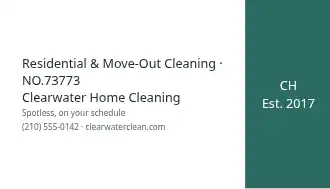Clearwater Home Cleaning — Home Services business card template