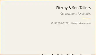 Fitzroy & Son Tailors — Tailoring & Apparel business card template