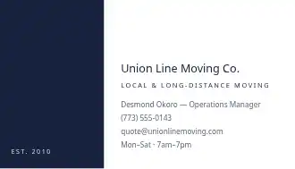 Union Line Moving Co. — Moving & Logistics business card template
