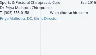 Dr. Priya Malhotra Chiropractic — Chiropractic & Therapy business card template