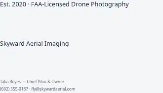 Skyward Aerial Imaging — Aerial & Drone Services business card template
