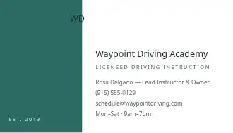 Waypoint Driving Academy — Education & Tutoring business card template