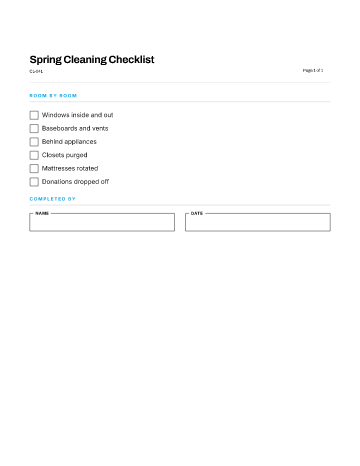 Spring Cleaning Checklist — Home & Personal template