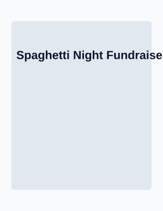 Spaghetti Night Fundraiser — Community & Events flyer template