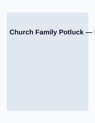 Church Family Potluck — Church Events template