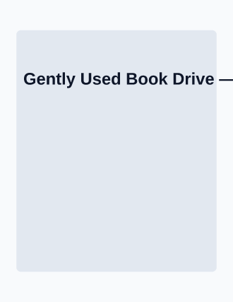 Gently Used Book Drive — Drives template