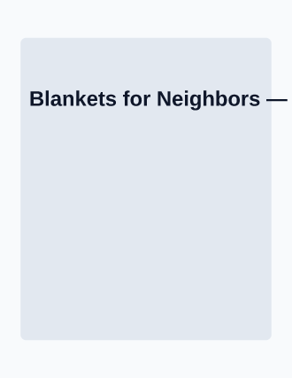 Blankets for Neighbors — Drives flyer template