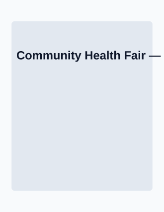 Community Health Fair — Outreach flyer template