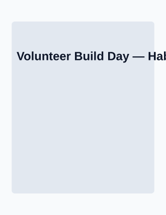 Volunteer Build Day — Outreach flyer template