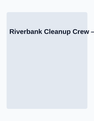 Riverbank Cleanup Crew — Outreach flyer template