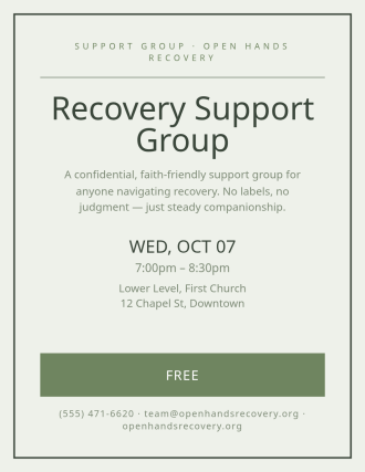 Recovery Support Group — Studies flyer template