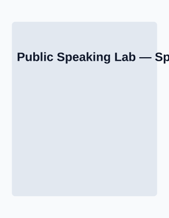 Public Speaking Lab — Skills flyer template
