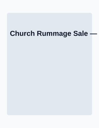 Church Rummage Sale — Garage Sales template