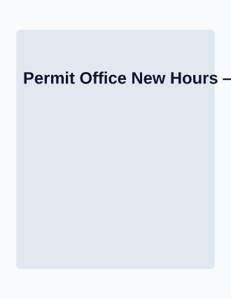 Permit Office New Hours — City Services template