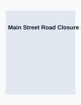 Main Street Road Closure — City Services flyer template