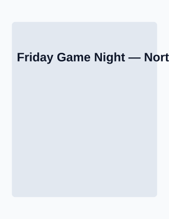 Friday Game Night — Social Events template
