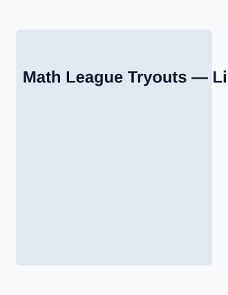 Math League Tryouts — School Clubs template
