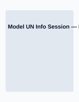 Model UN Info Session — School Clubs flyer template